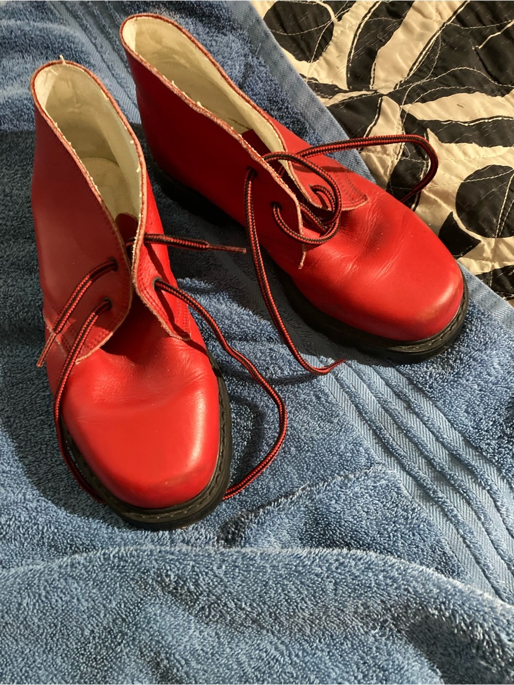 Classic Red Lace-Up Ankle Booties for Women